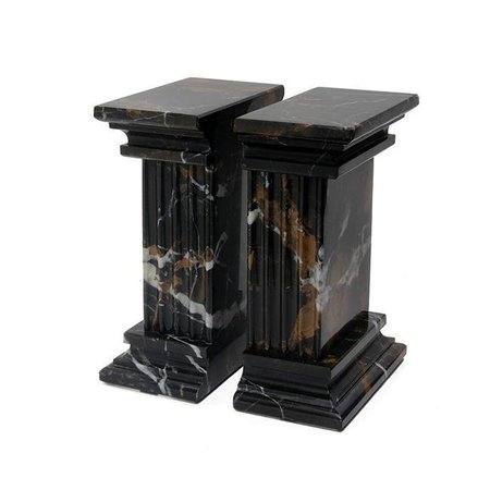 MARBLE CRAFTER Marble Crafter BE40-BG Renaissance Bookends; Black & Gold Marble BE40-BG